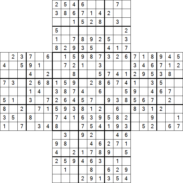 Cross Sudoku - Easy