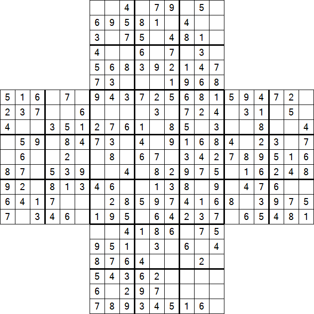 Cross Sudoku - Easy