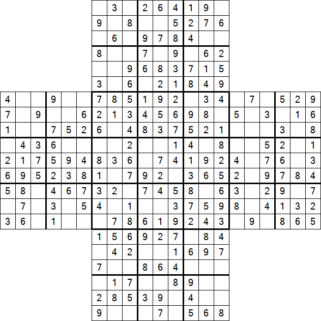 Cross Sudoku - Easy