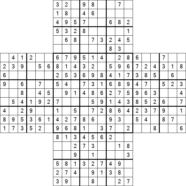 Cross Sudoku - Easy