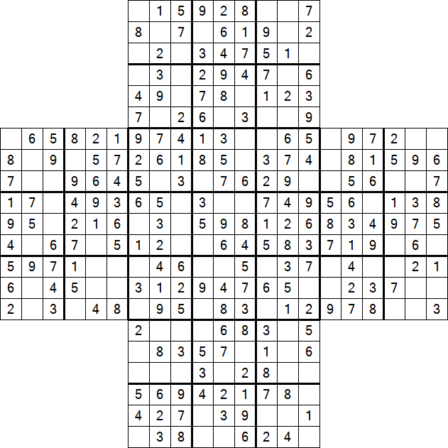 Cross Sudoku - Easy
