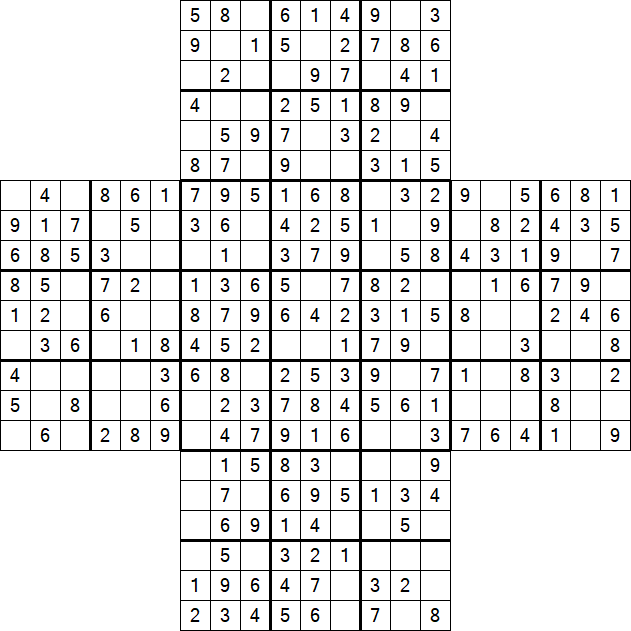 Cross Sudoku - Easy