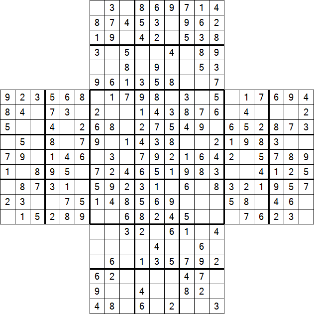 Cross Sudoku - Easy