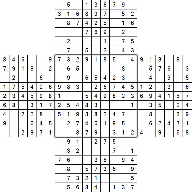 Cross Sudoku - Easy