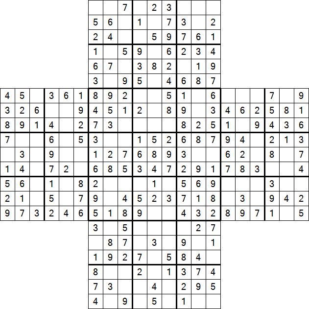 Cross Sudoku - Easy