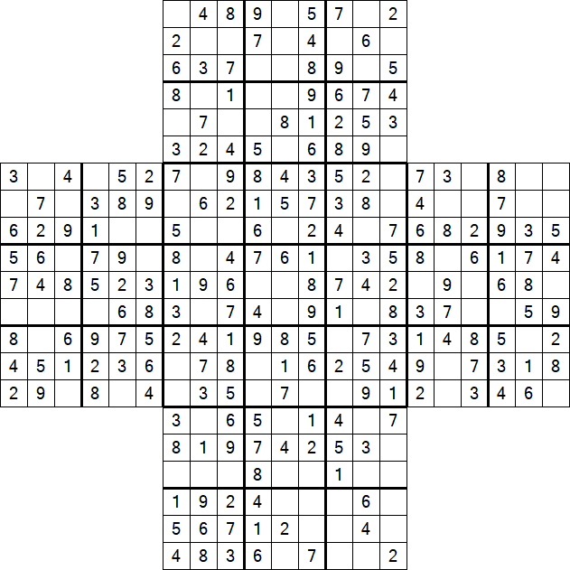 Cross Sudoku - Fácil