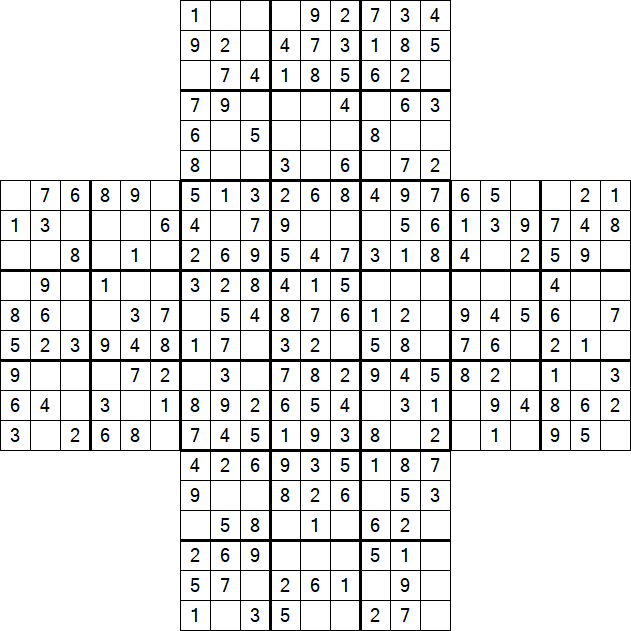 Cross Sudoku - Fácil