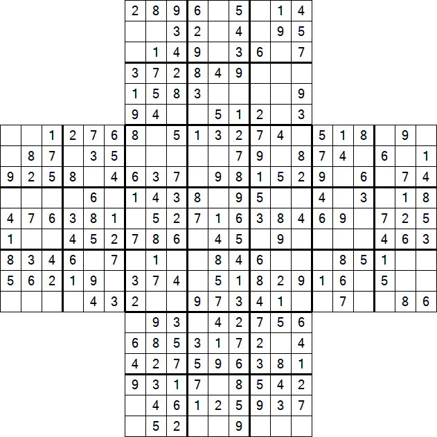 Cross Sudoku - Fácil