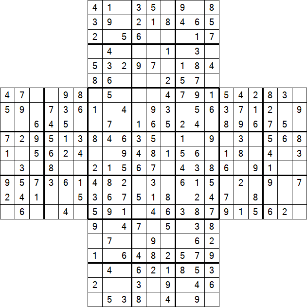 Cross Sudoku - Fácil