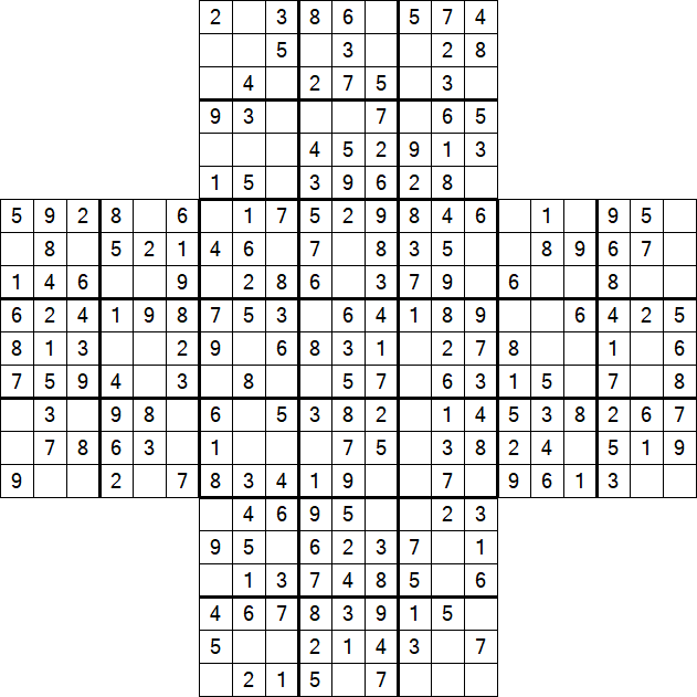 Cross Sudoku - Fácil