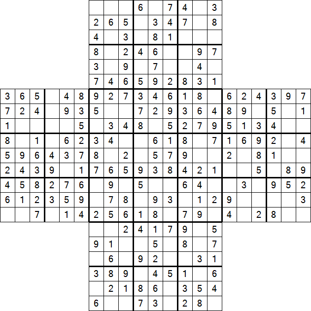 Cross Sudoku - Fácil