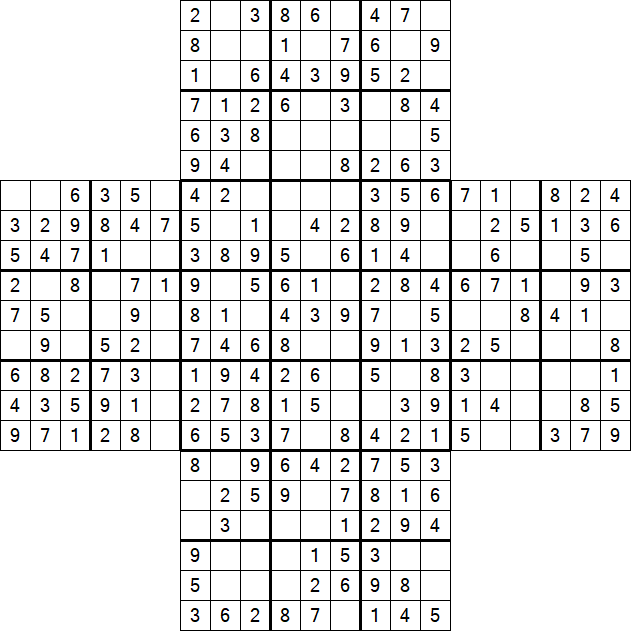 Cross Sudoku - Fácil