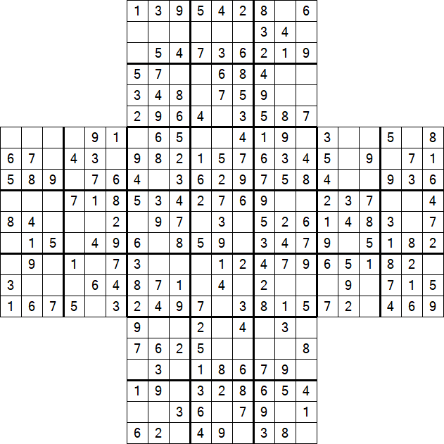 Cross Sudoku - Fácil
