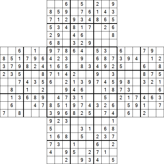 Cross Sudoku - Fácil