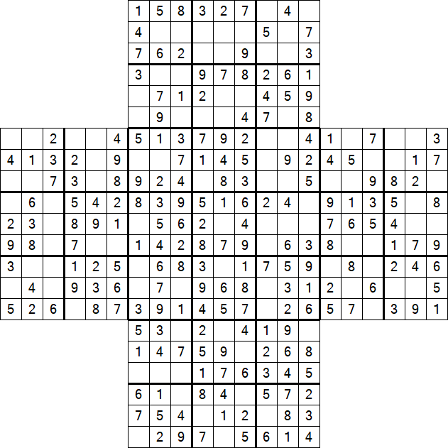 Cross Sudoku - Fácil