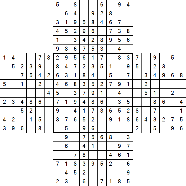 Cross Sudoku - Fácil