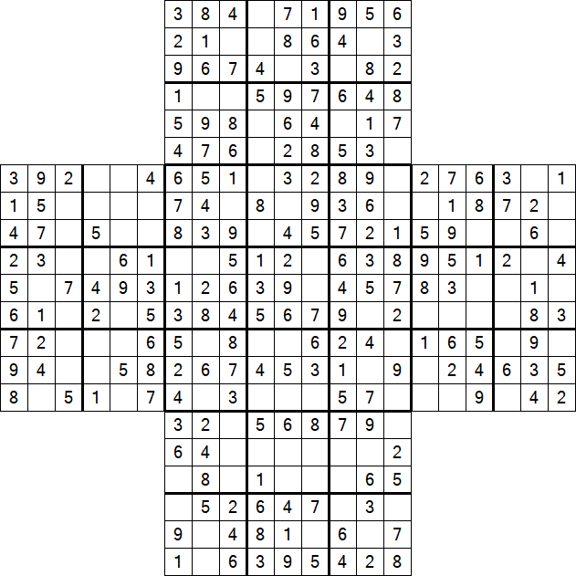 Cross Sudoku - Fácil