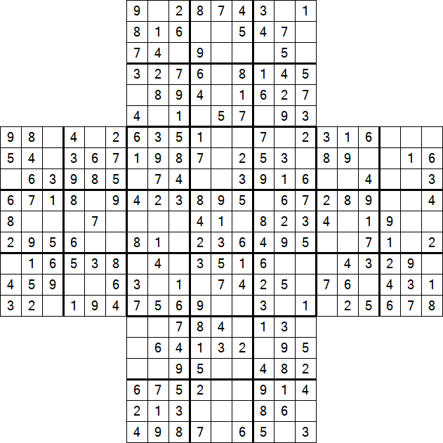 Cross Sudoku - Fácil