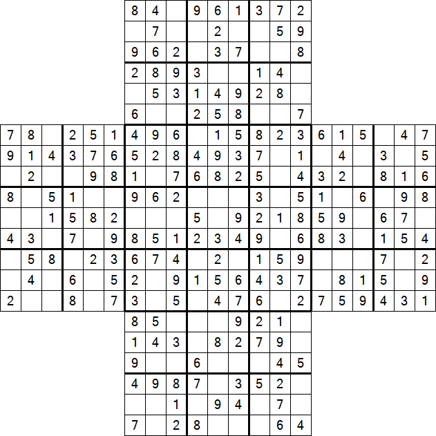 Cross Sudoku - Fácil