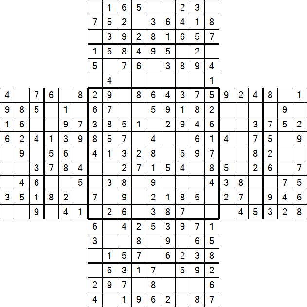 Cross Sudoku - Fácil