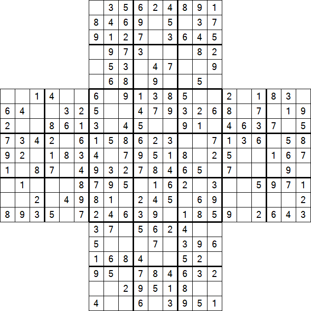 Cross Sudoku - Fácil