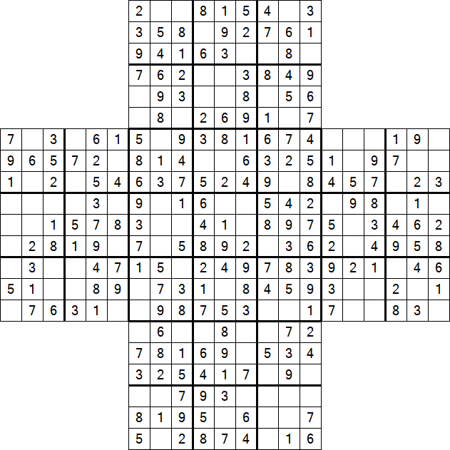 Cross Sudoku - Fácil