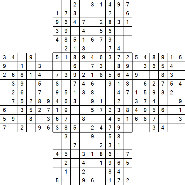 Cross Sudoku - Fácil