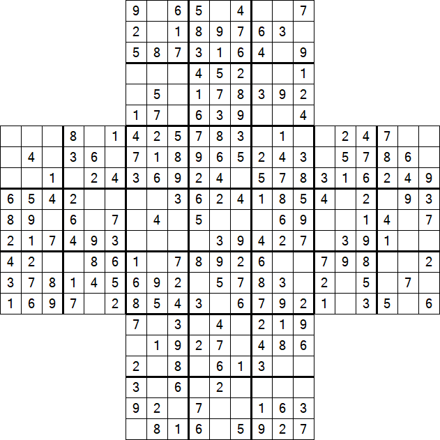 Cross Sudoku - Fácil