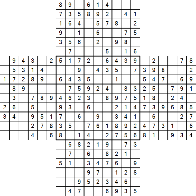 Cross Sudoku - Fácil