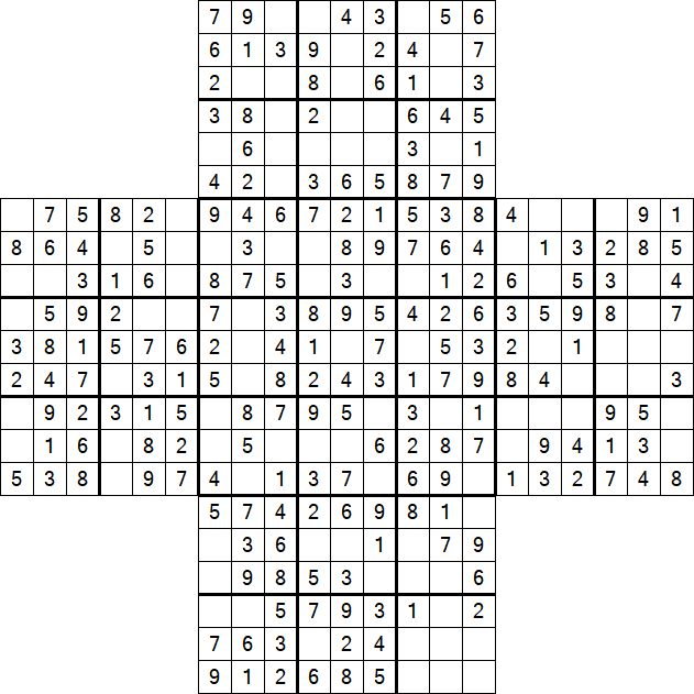 Cross Sudoku - Fácil