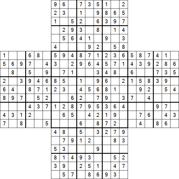 Cross Sudoku - Fácil