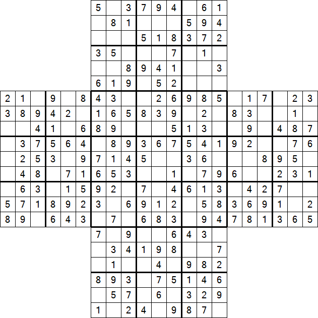 Cross Sudoku - Fácil