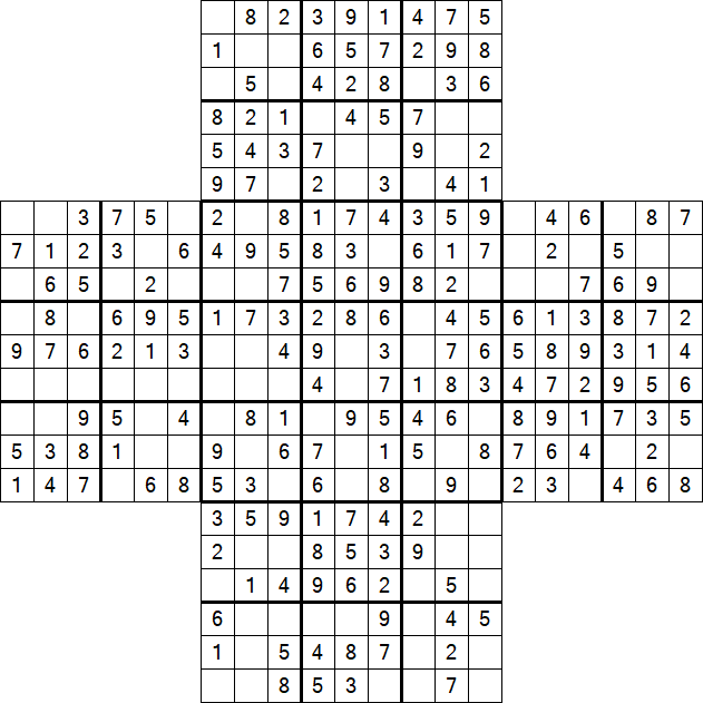 Cross Sudoku - Fácil