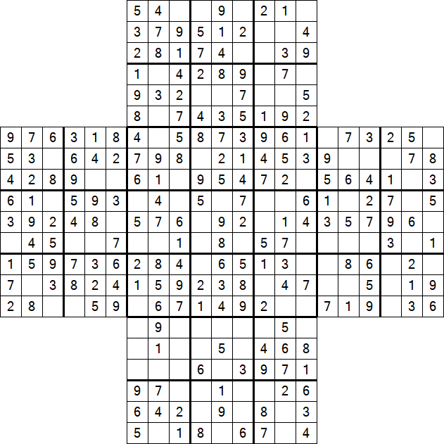 Cross Sudoku - Fácil