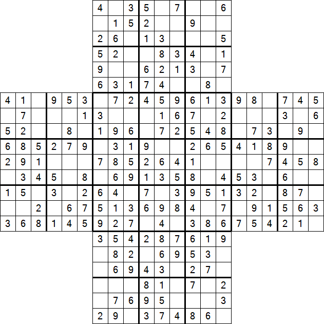 Cross Sudoku - Fácil