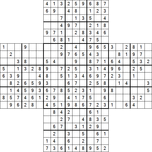 Cross Sudoku - Fácil
