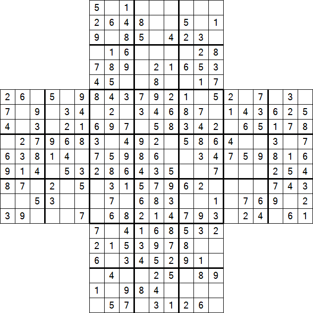 Cross Sudoku - Fácil