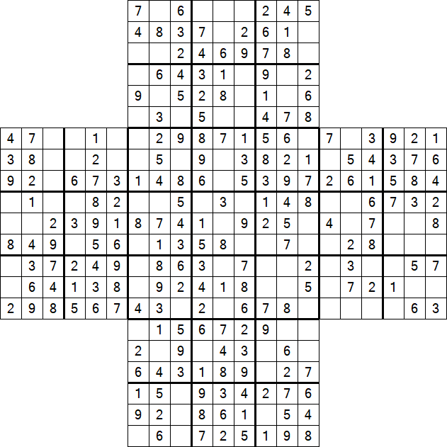 Cross Sudoku - Fácil