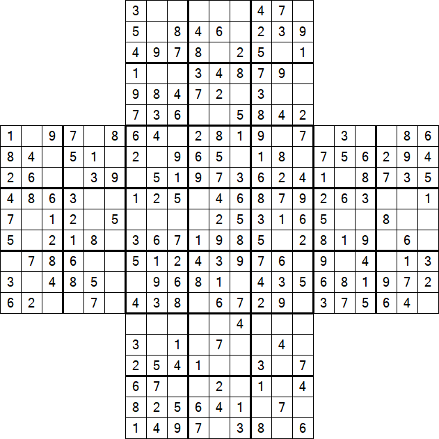 Cross Sudoku - Fácil