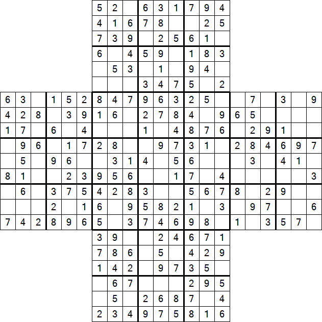 Cross Sudoku - Fácil