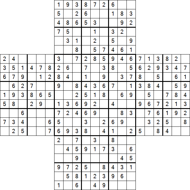 Cross Sudoku - Fácil