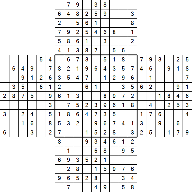Cross Sudoku - Fácil