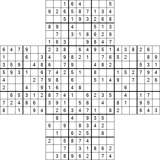 Cross Sudoku - Fácil
