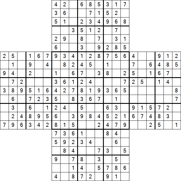 Cross Sudoku - Fácil