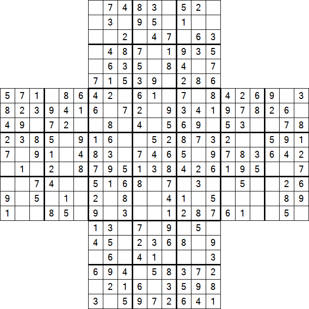Cross Sudoku - Fácil