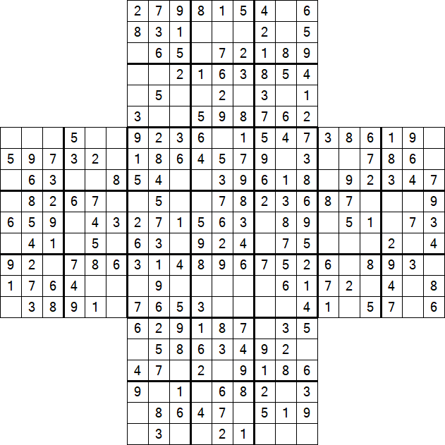 Cross Sudoku - Fácil