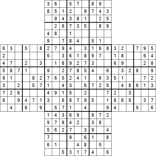 Cross Sudoku - Fácil
