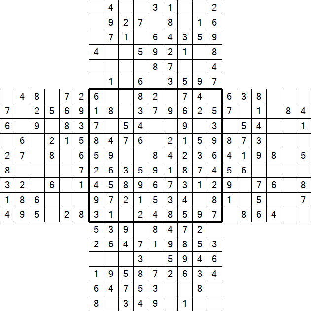 Cross Sudoku - Fácil