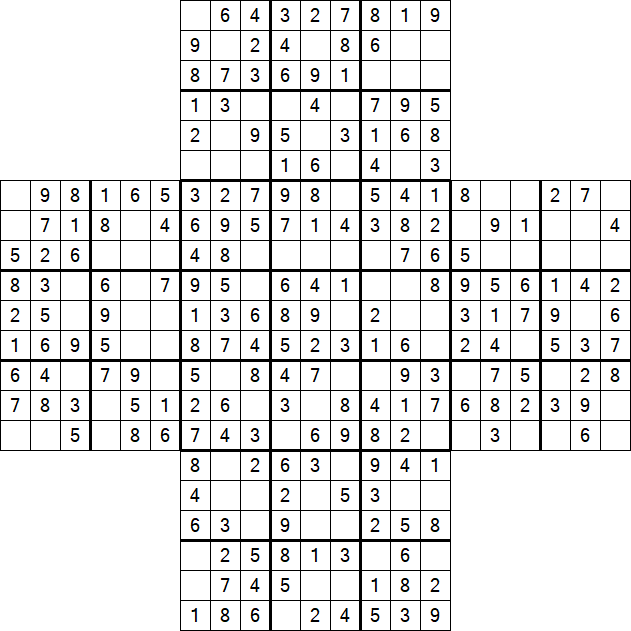 Cross Sudoku - Fácil