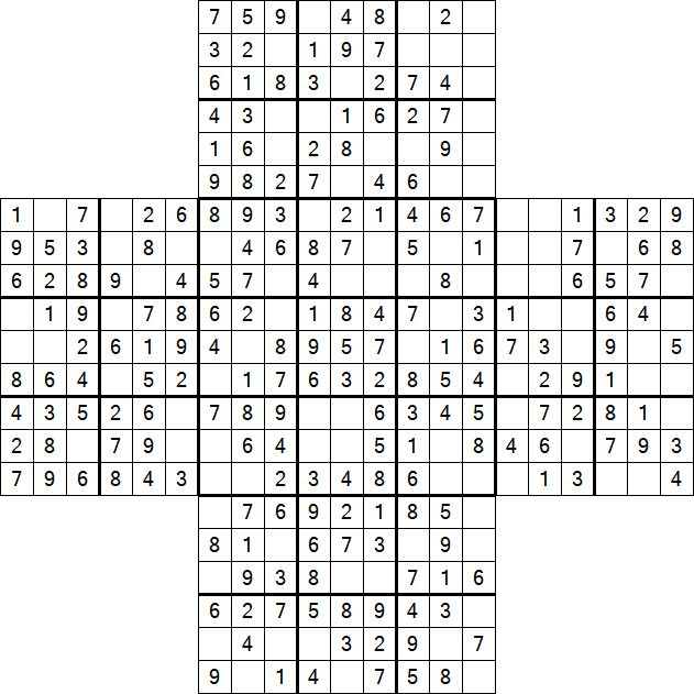 Cross Sudoku - Fácil